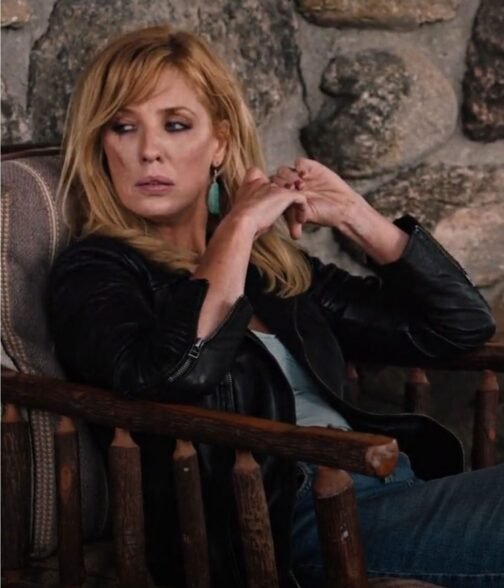Yellowstone Kelly Reilly Season 04 Biker Leather Jacket - Image 2