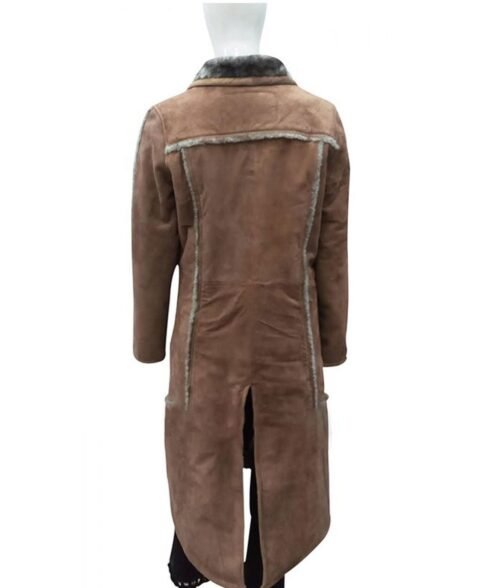 Kelly Reilly Yellowstone Season 02 Brown Leather Coat - Image 3