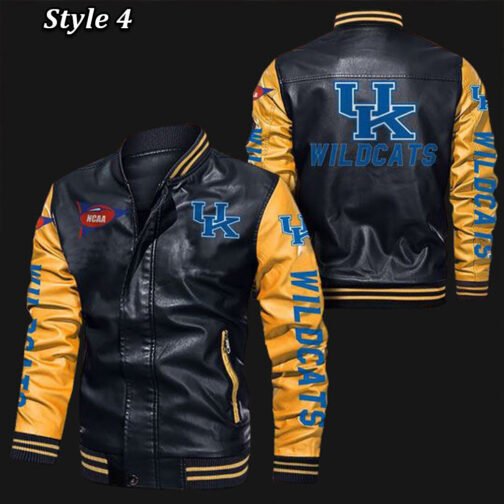 Kentucky Wildcats Bomber Varsity Leather Jacket - Image 4