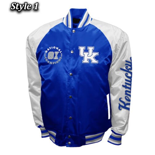 Kentucky Wildcats The Game Royal and Light Gray Satin Jacket