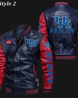 Kentucky Wildcats Bomber Varsity Leather Jacket