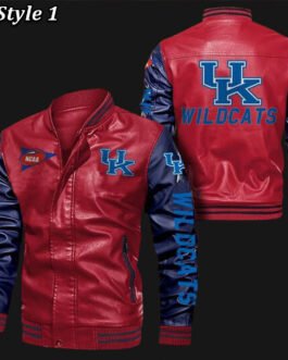 Kentucky Wildcats Bomber Varsity Leather Jacket