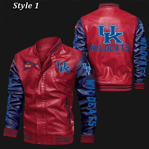 Kentucky Wildcats Bomber Varsity Leather Jacket