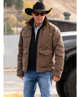 Kevin Costner Yellowstone Season 04 Brown Quilted Jacket