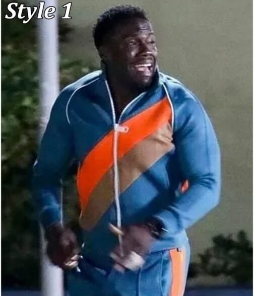 Kevin Hart / Mark Wahlberg Me Time Fleece Blue/ White Track Jacket - Image 5
