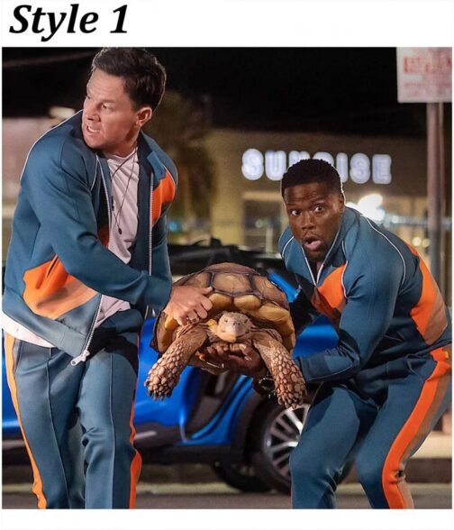 Kevin Hart / Mark Wahlberg Me Time Fleece Blue/ White Track Jacket - Image 11