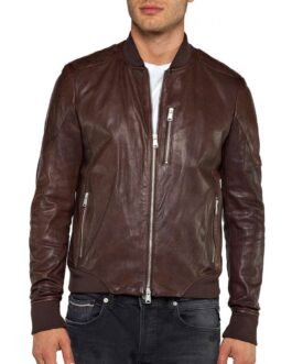 Justin Hartley This is Us Brown Leather Bomber Jacket