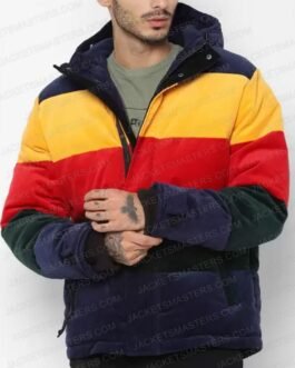 On the Count of Three Christopher Abbott Color Block Hooded Jacket