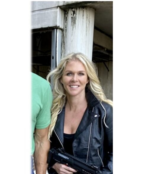 Castle Falls Kim Delonghi Black Leather Biker Jacket - Image 3
