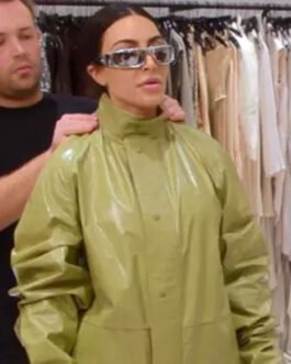 Kim Kardashian The Kardashians Glossy Effect Leather Jacket