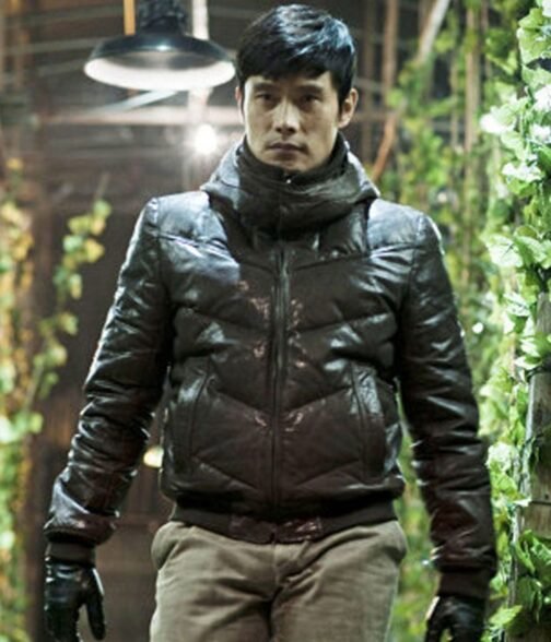 I Saw The Devil Lee Byung‑Hun Puffer Brown Leather Jacket - Image 2