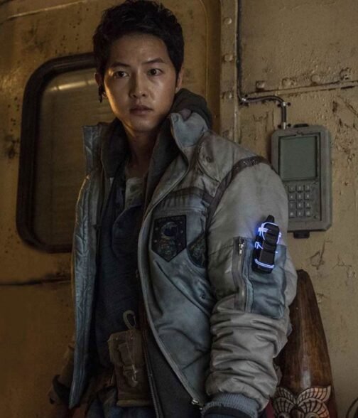 Space Sweepers Song Joong Ki Grey Bomber Jacket - Image 4
