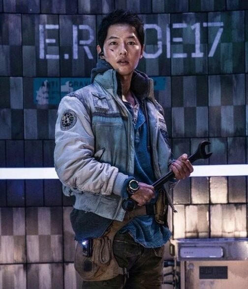 Space Sweepers Song Joong Ki Grey Bomber Jacket - Image 2