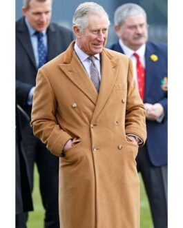 King Charles III Wool Brown Trench Coat