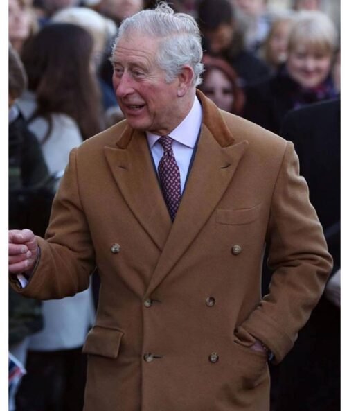 King Charles III Wool Brown Trench Coat - Image 9