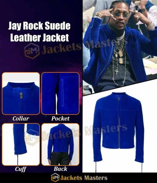 Jay Rock Blue Suede Jacket - Image 7