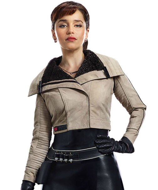 Emilia Clarke Solo A Star Wars Story Shearling Jacket - Image 12