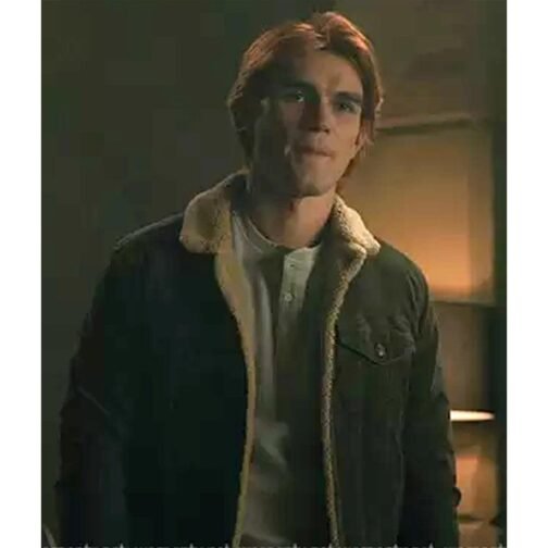 Riverdale Season 6 K.J. Apa Sherpa Corduroy Green Jacket - Image 6