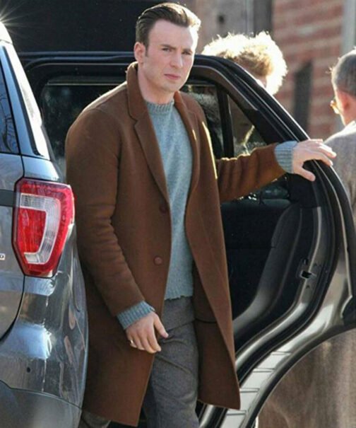 Knives Out Chris Evans Brown Coat - Image 3