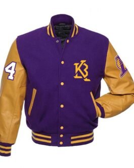 Los Angeles Lakers KB 24 Angel Letterman Purple and Yellow Jacket