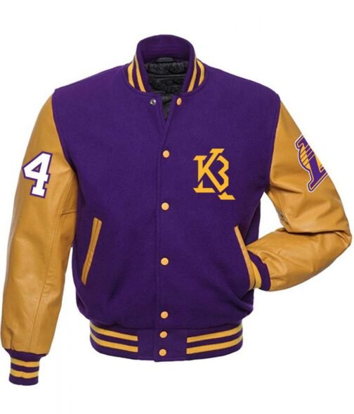 Los Angeles Lakers KB 24 Angel Letterman Purple and Yellow Jacket