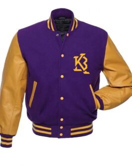 LA Lakers KB 24 Angel Purple and Yellow Varsity Jacket