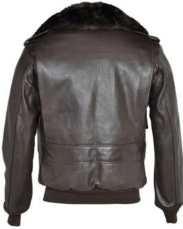 The Thing Kurt Russell Leather Jacket with Fur Collar