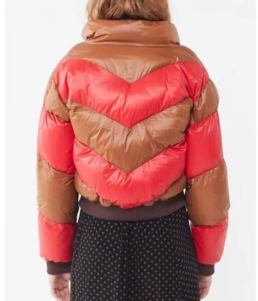 Home Before Dark Kylie Rogers Puffer Red and Brown Jacket - Image 3