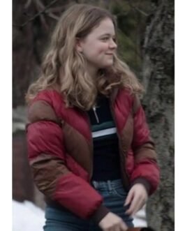 Home Before Dark Kylie Rogers Puffer Red and Brown Jacket