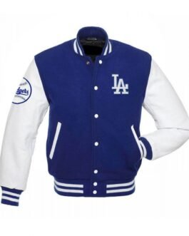 LA Dodgers Blue and White Varsity Jacket