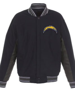 Los Angeles Chargers Navy Wool Full-Snap Jacket