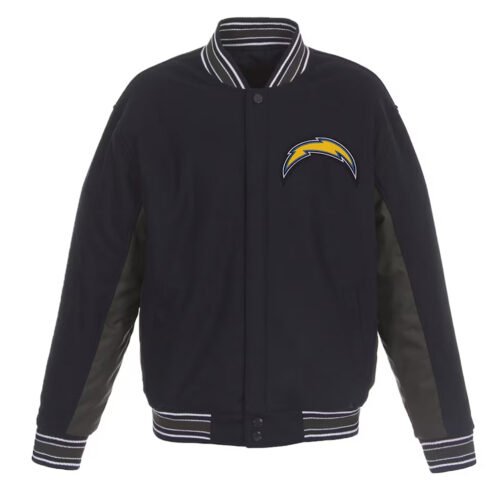 Los Angeles Chargers Navy Wool Full-Snap Jacket