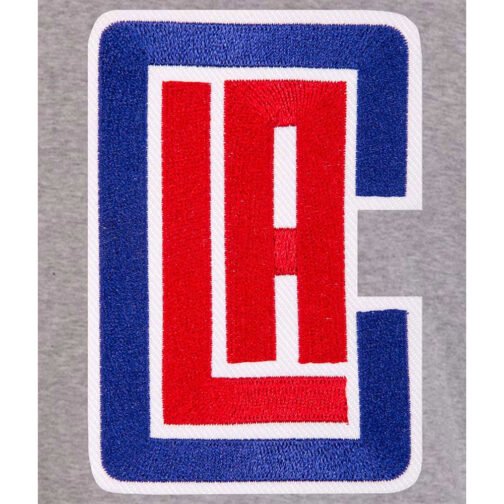 LA Clippers Gray and Royal Varsity Wool Jacket - Image 3