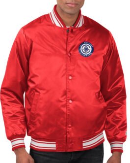 LA Clippers Printed Team Varsity Satin Jacket