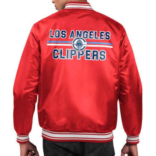 LA Clippers Printed Team Varsity Satin Jacket - Image 5