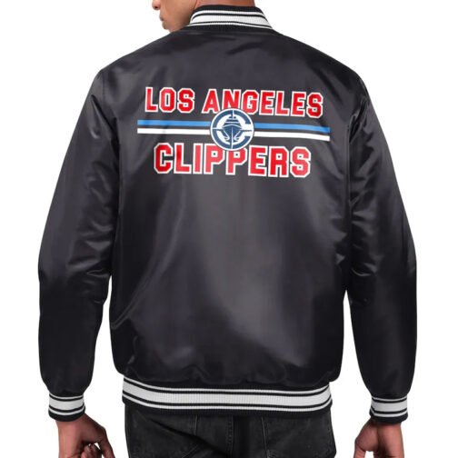 LA Clippers Printed Team Varsity Satin Jacket - Image 4