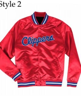 LA Clippers Bomber Red Jacket