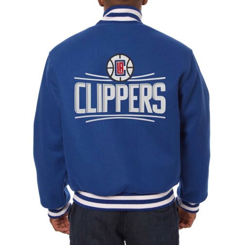 LA Clippers Royal Varsity Wool Jacket - Image 2