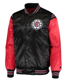 Los Angeles Clippers The Enforcer Satin Black and Red Jacket