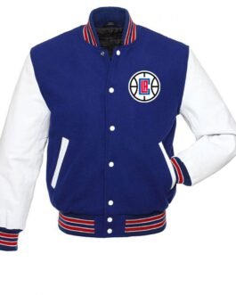 Los Angeles Clippers Varsity Basketball Blue and White Jacket