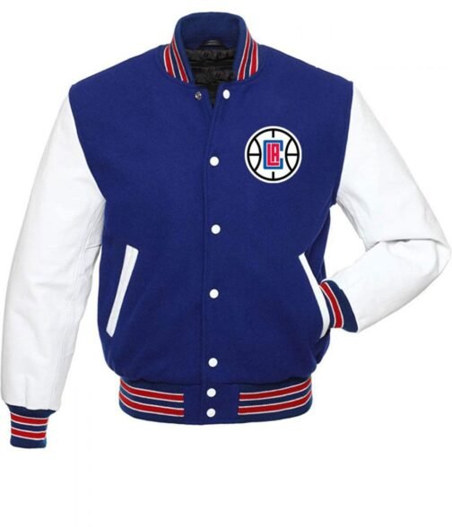 Los Angeles Clippers Varsity Basketball Blue and White Jacket
