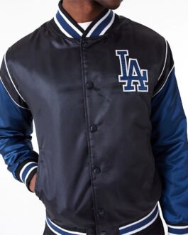 LA Dodgers Navy and Blue Satin Jacket