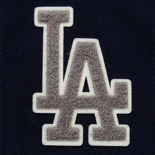 LA Dodgers Navy Varsity Baseball Jacket - Image 3