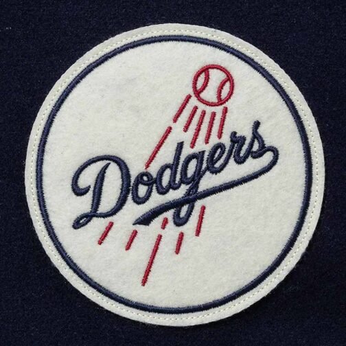 LA Dodgers Navy Varsity Baseball Jacket - Image 4