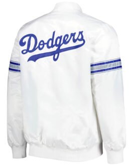 LA Dodgers White Power Forward Satin Jacket