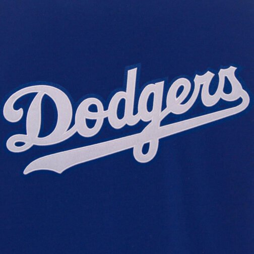 LA Dodgers Royal and White Varsity Wool/Leather Jacket - Image 4