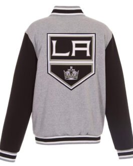 LA Kings Gray and Black Varsity Wool Jacket