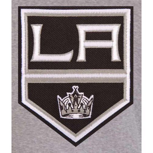 LA Kings Gray and Black Varsity Wool Jacket - Image 3