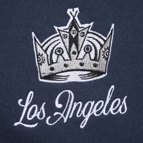 LA Kings Navy and White Fleece Varsity Jacket - Image 4