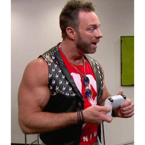 LA Knight Black Leather Vest - Image 14